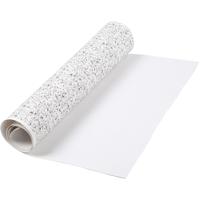 Creativ Company Faux leather papier, b: 49,5 cm, met folie,bedrukt, 350 gr, wit, 1 m/ 1 rol