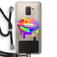 Lip Palette: Samsung Galaxy A8 (2018) Transparant Hoesje met koord