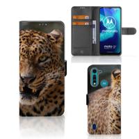 Motorola G8 Power Lite | Telefoonhoesje | Met pasjeshouder | Luipaard