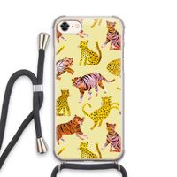 Cute Tigers and Leopards: iPhone 7 Transparant Hoesje met koord
