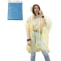 Regenponcho - blauw transparant - wegwerp - voor volwassenen - one size fitts all - capuchon