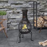 VidaXL Tuinkachel met pook 39x39x90 cm staal VidaXL Tuinkachel met pook 39x39x90 cm staal