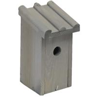 Boon Vogelhuisje - hout - grijs - ribdak - voor mezen - 27 cm