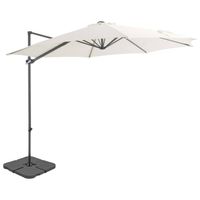 vidaXL Parasol met draagbare voet zandkleurig