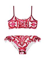 Dolce & Gabbana Kids bikini imprimé Majolica - Rouge