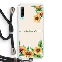 Zonnebloemen: Huawei P Smart Pro Transparant Hoesje met koord