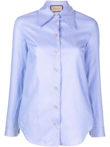 Gucci pointed-collar long-sleeve shirt - Bleu