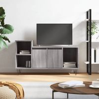 Tv-meubel 100x35x55 cm bewerkt hout grijs sonoma eikenkleurig - thumbnail