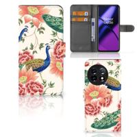 Telefoonhoesje | Met pasjeshouder | voor OnePlus 11 Pink Peacock