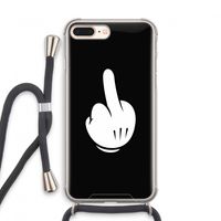 Middle finger black: iPhone 7 PLUS Transparant Hoesje met koord