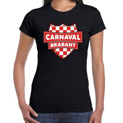 Carnaval verkleed t-shirt Brabant - zwart - dames - Brabantse vlag thema verkleedkleding