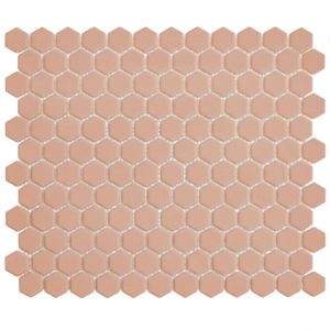 Tegelsample: The Mosaic Factory Hexagon mozaïek tegels 23x26cm royal peach mat