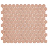 Tegelsample: The Mosaic Factory Hexagon mozaïek tegels 23x26cm royal peach mat - thumbnail