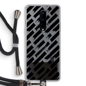 Zwarte vegen: OnePlus 8 Transparant Hoesje met koord