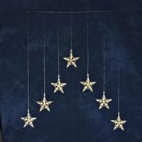 Lichtgordijn met sterren voor buiten - 7 sterren - 35 LEDs - Warm wit - 0.8 x 1.1 meter - Kerstverlichting