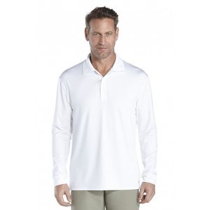 Coolibar - UV-Polo longsleeve heren - wit