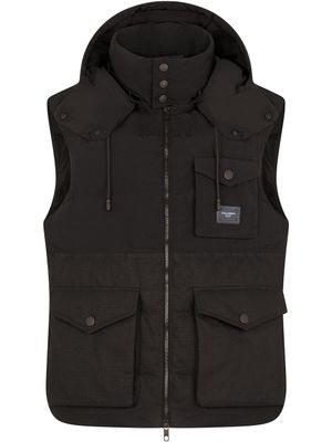 Dolce & Gabbana gilet à plaque logo - Noir