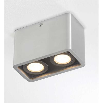Artdelight Dubbele opbouwspotBronx grijs - PL BRONX2 ALU
