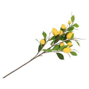 Kunstbloem citrusfruit tak citroen - 90 cm - geel - losse steel - Kunst zijdebloemen