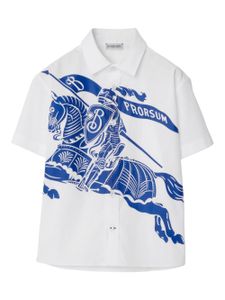 Burberry Kids chemise en coton à imprimé EKD - Blanc