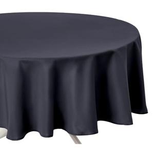 Atmosphera Tafelkleed rond - donkergrijs - Dia 180 cm - Eettafel tafellakens - polyester