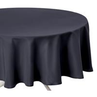 Atmosphera Tafelkleed rond - donkergrijs - Dia 180 cm - Eettafel tafellakens - polyester - thumbnail