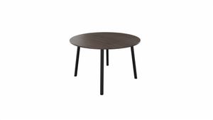 Tafel 9311 rond - 80 cm. - Zwart - Eiken donker - Beuken donker