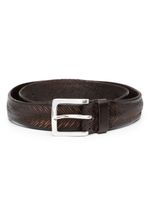 Orciani ceinture en cuir à motif de chevrons - Marron