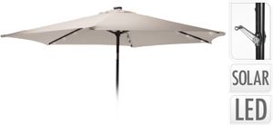 Parasol met verlichting - 270cm - taupe