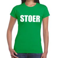 Stoer tekst t-shirt groen dames - thumbnail