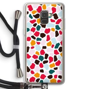 Colored Giraffe: Samsung Galaxy A8 (2018) Transparant Hoesje met koord