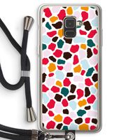 Colored Giraffe: Samsung Galaxy A8 (2018) Transparant Hoesje met koord