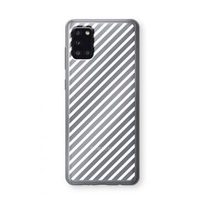 Strepen zwart-wit: Samsung Galaxy A31 Transparant Hoesje