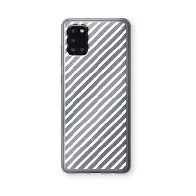 Strepen zwart-wit: Samsung Galaxy A31 Transparant Hoesje