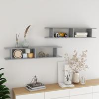 Wandschappen 2 st 105x18x20 cm bewerkt hout betongrijs