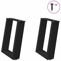 Salontafelpoten 2 st U-vormig 28x(42-43) cm staal zwart