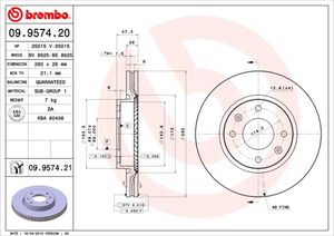 Remschijf BREMBO, Remschijftype: Binnen geventileerd, u.a. für Hyundai, KIA