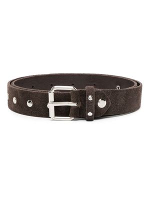 Paolo Pecora Kids ceinture en daim à détails de clous - Marron