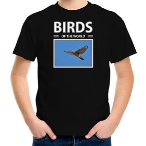 Havik roofvogels t-shirt met dieren foto birds of the world zwart voor kinderen