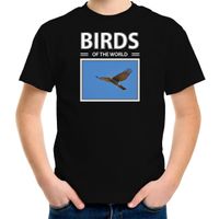 Havik roofvogels t-shirt met dieren foto birds of the world zwart voor kinderen XL (158-164)  -
