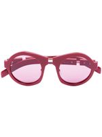 Prada Eyewear lunettes de soleil à monture ronde - Rouge - thumbnail