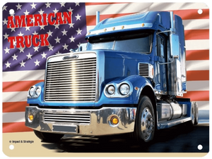 Wandplaat US truck met vlag