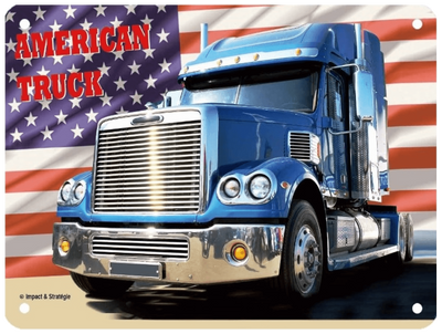Wandplaat US truck met vlag