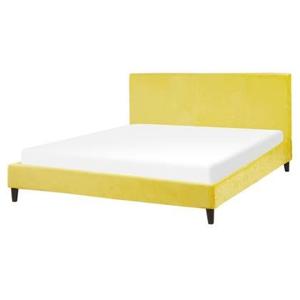 Beliani - FITOU - Tweepersoonsbed - Geel - 160 x 200 cm - Fluweel