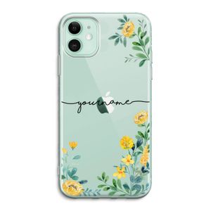 Gele bloemen: iPhone 11 Transparant Hoesje