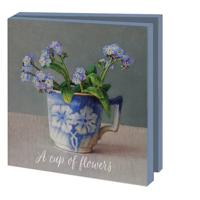 Kaartenmapje A cup of flowers, Ingrid Smuling 10 Stuks