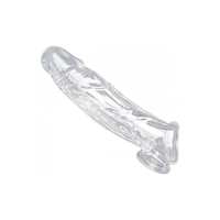 XR Brands Realistic Clear Penis Sleeve and Ball Stretcher