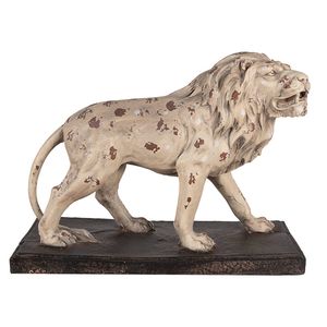 Clayre & Eef Decoratie Beeld Leeuw 55x23x40 cm Beige Bruin Keramisch materiaal Beige