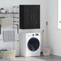 Wandkast Zwart Eiken 69,5 x 34 x 90 cm Bewerkt hout