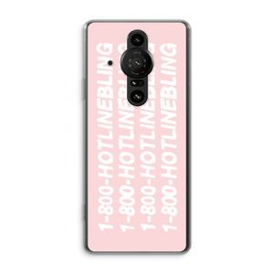 Hotline bling pink: Sony Xperia Pro-I Transparant Hoesje